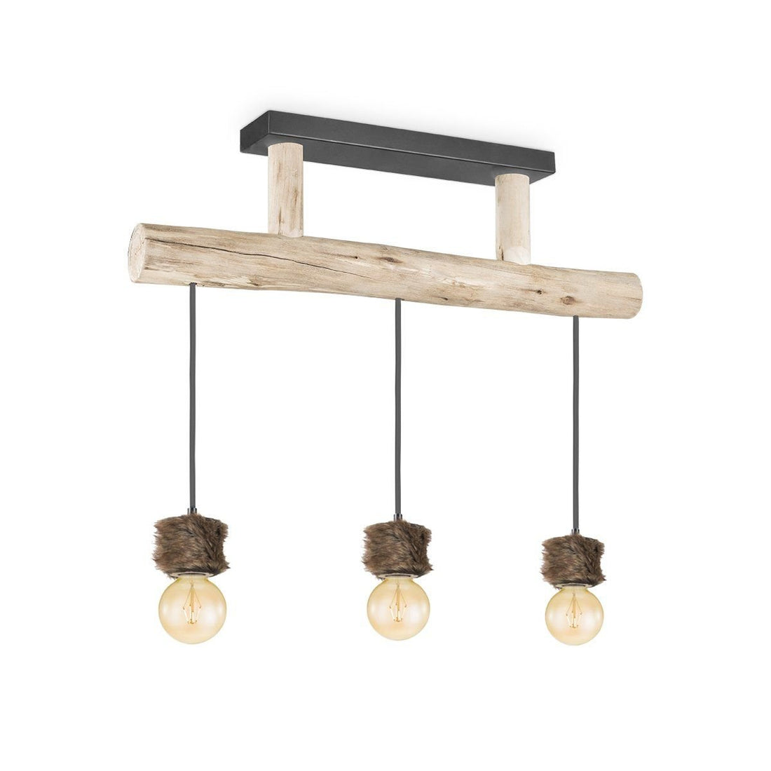 Hanglamp Furdy - hout - 60x60x131cm