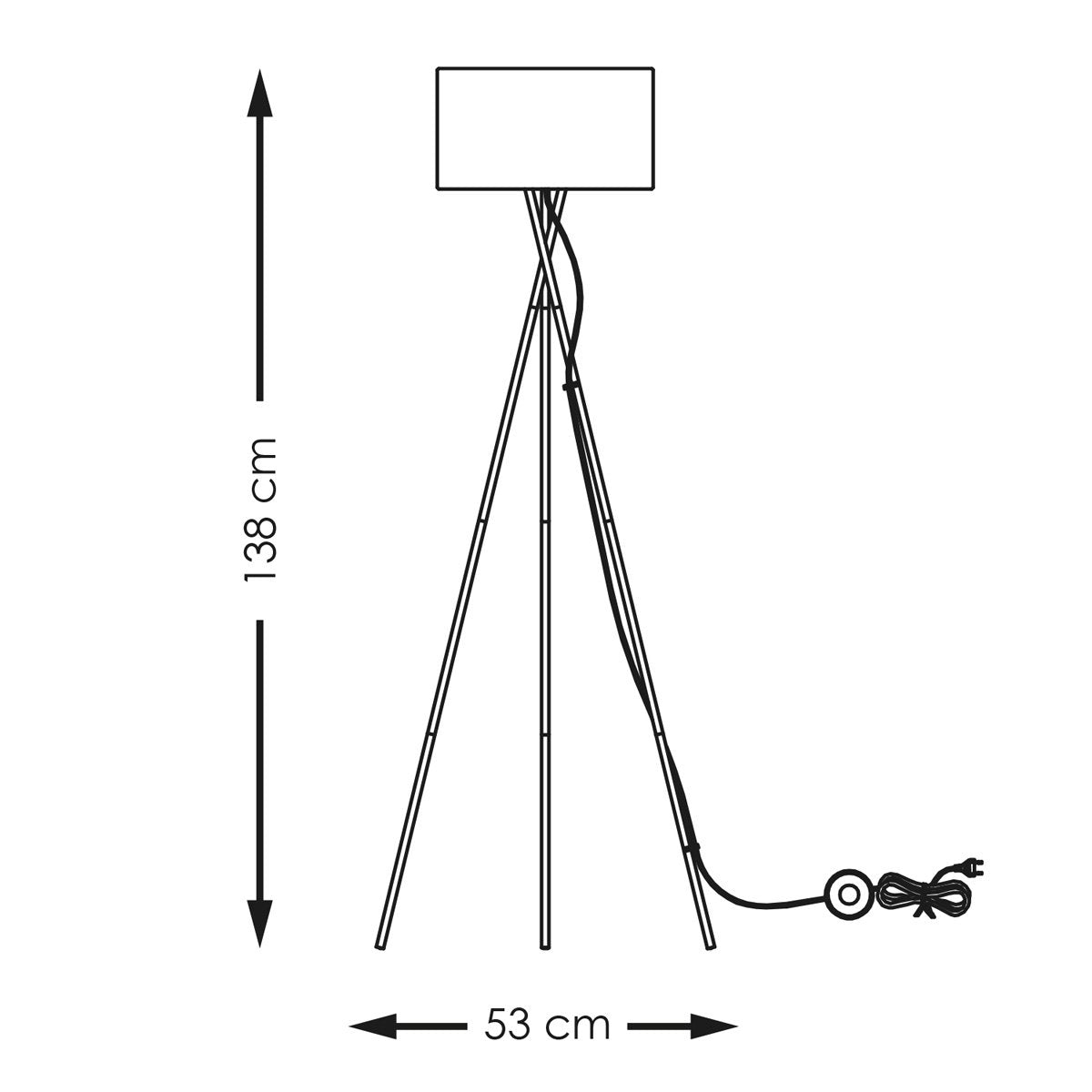 Moderne Vloerlamp - Lampenkap  Wit - 53x53x138