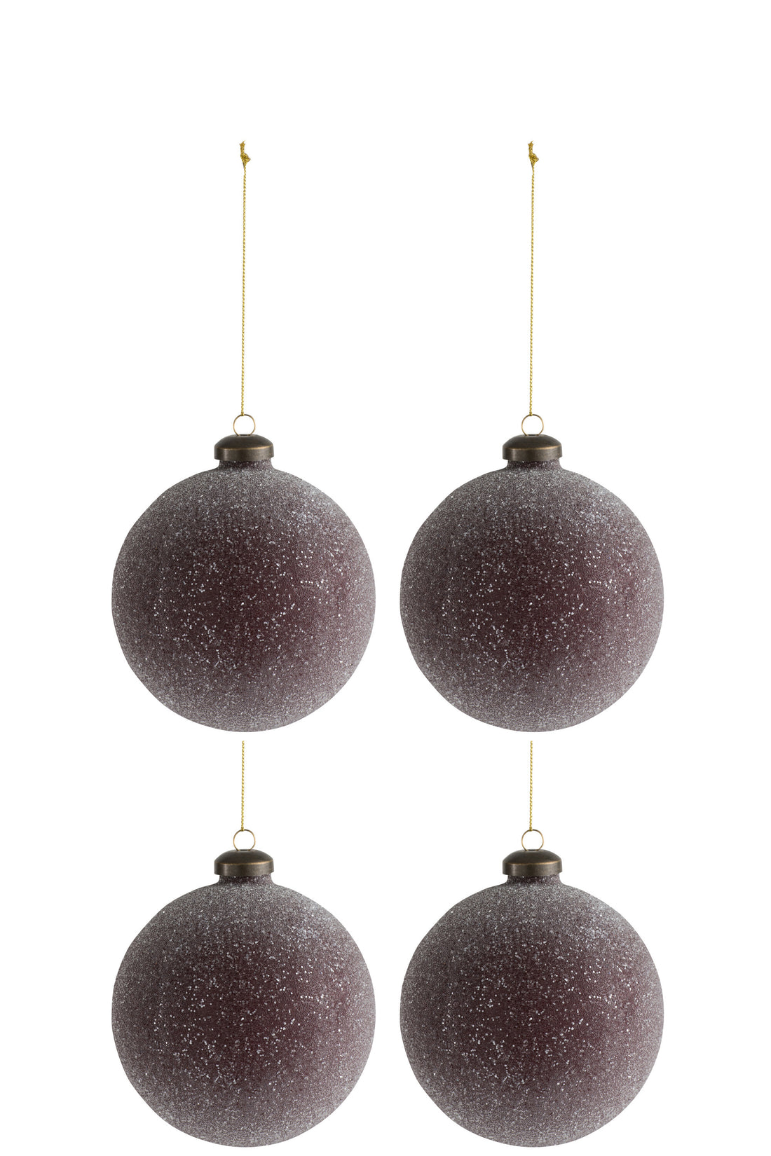 Doos van 4 kerstbalparels glas Bordeaux medium