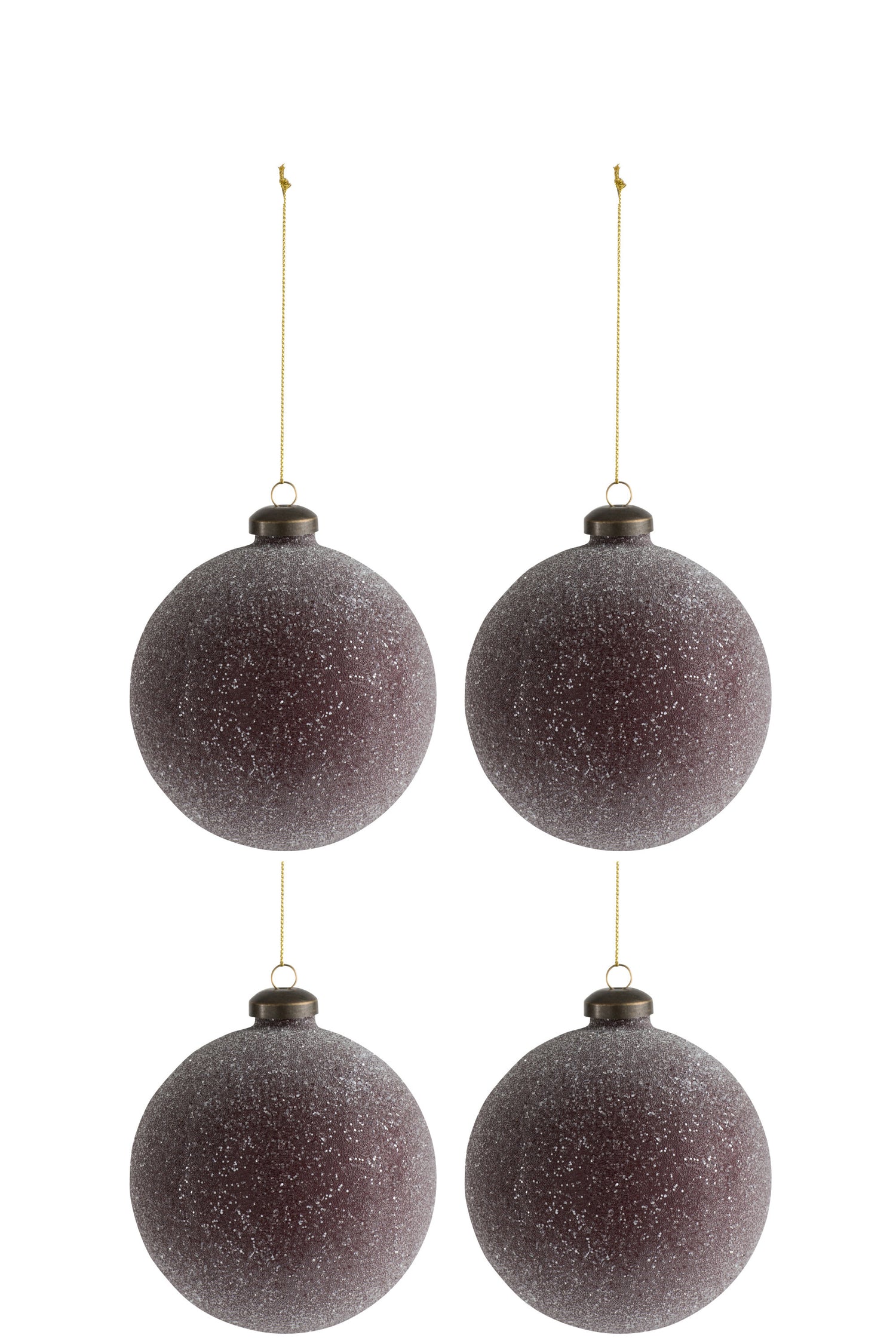 Doos van 4 kerstbalparels glas Bordeaux medium