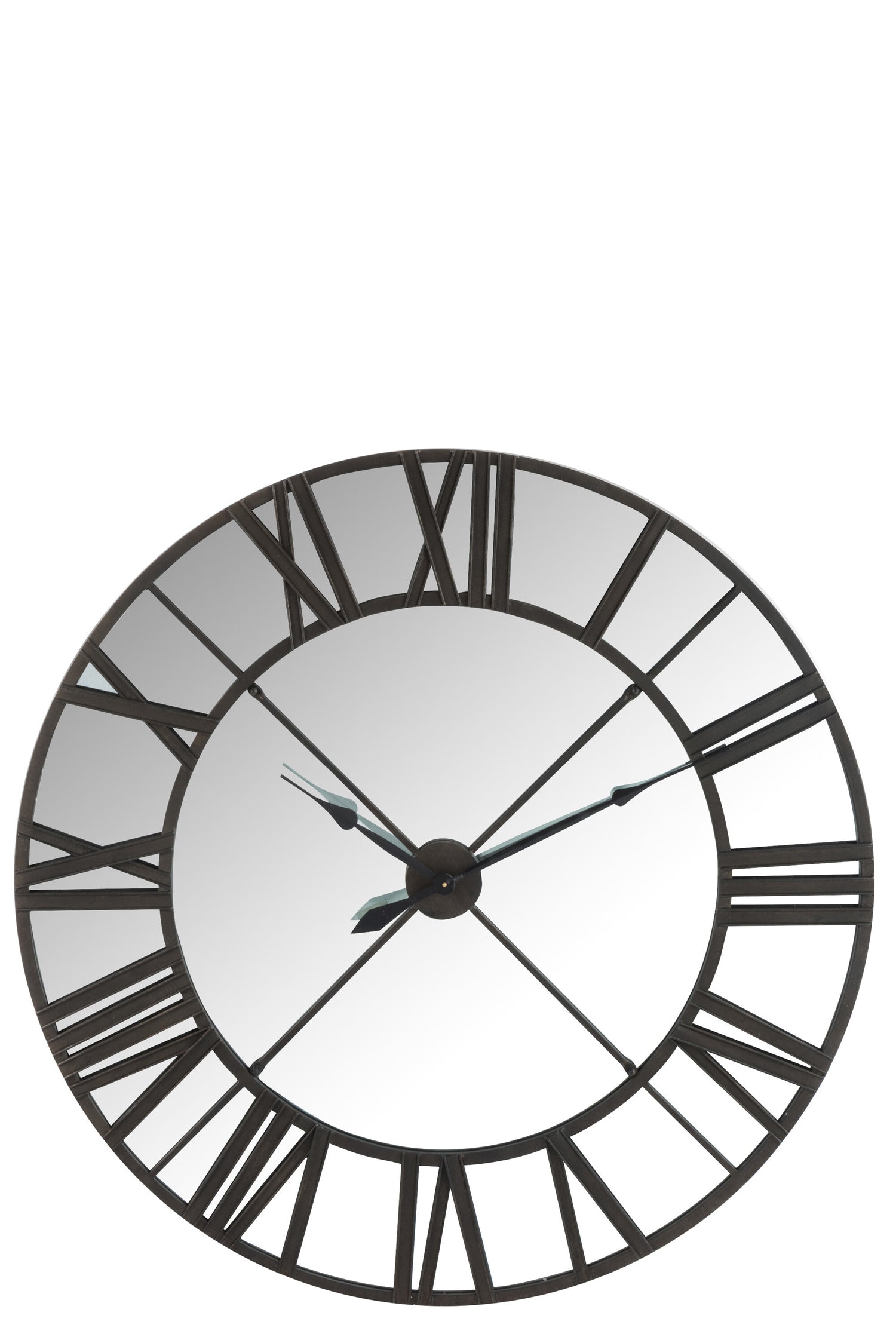 Klok Spiegel Romeinse Cijfers Metaal Zwart