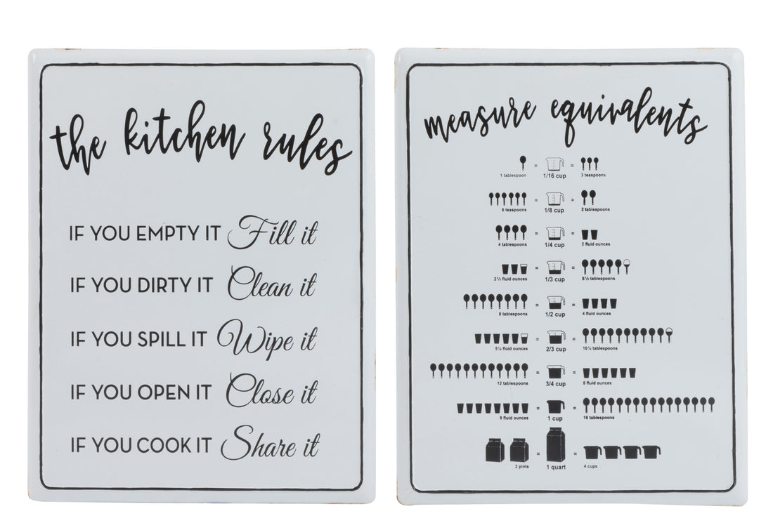 Placard Keuken Engels Metaal Wit/Zwart Assortiment Van 2
