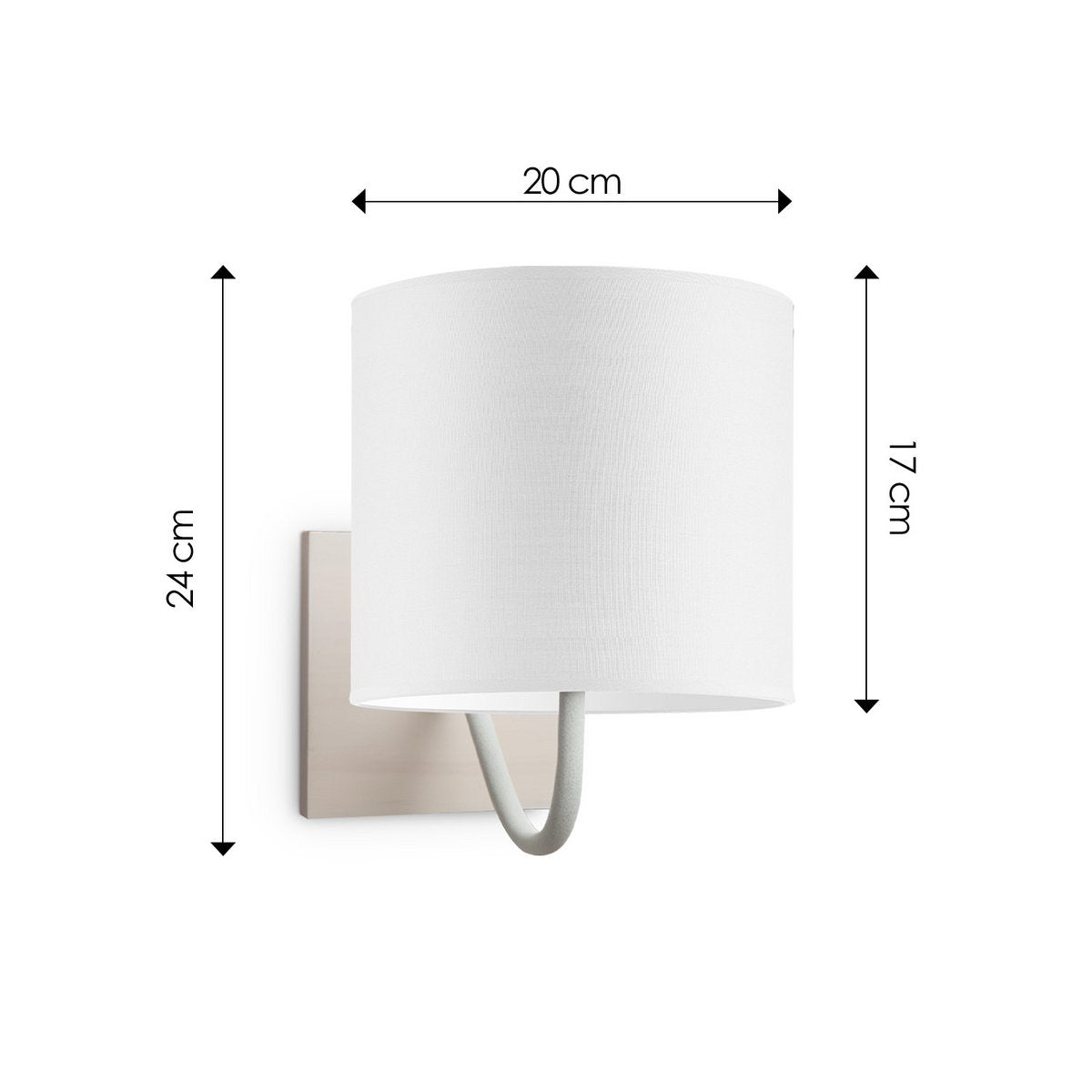 Wandlamp - Beach inclusief Lampenkap E27 wit 20x17cm