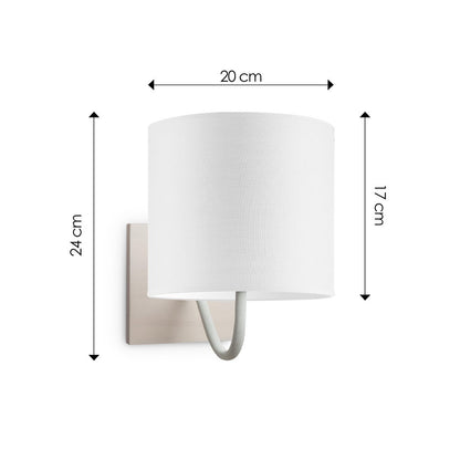 Wandlamp - Beach inclusief Lampenkap E27 wit 20x17cm