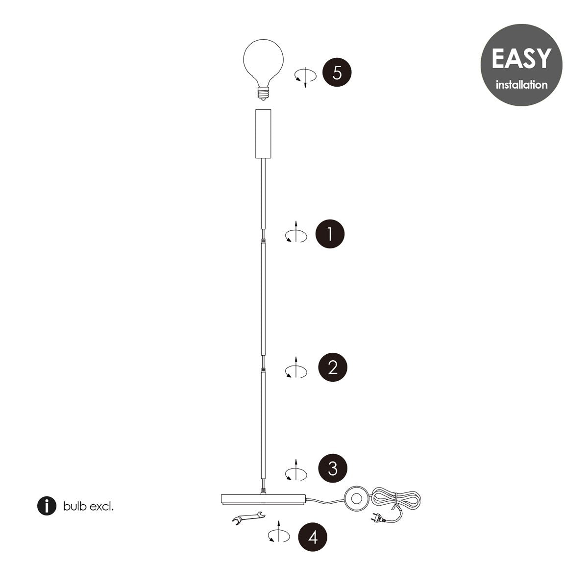 Sola 130 1L Vloerlamp zand zwart - Design Vloerlamp