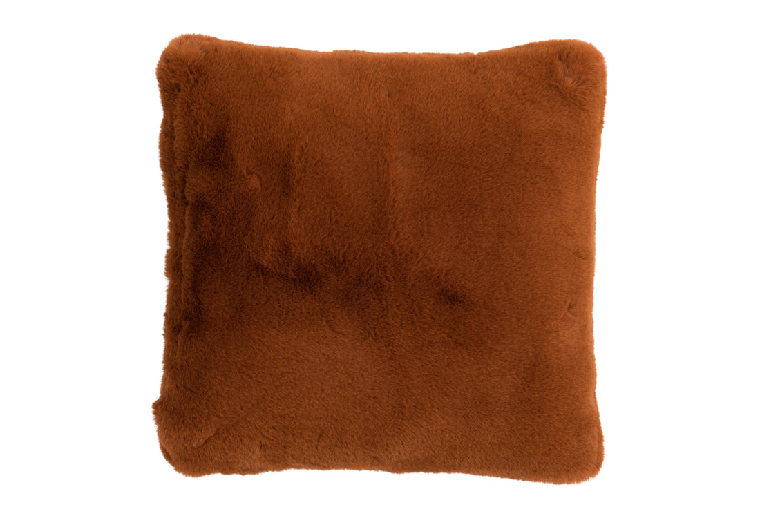 J-Line Cutie Sierkussen –  Polyester – 45x45 cm – Bruin/Oranje