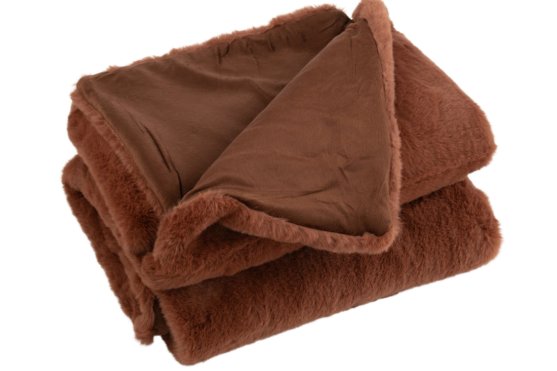 J-Line Plaid Cutie - Polyester – 180x130 cm – Lichtbruin