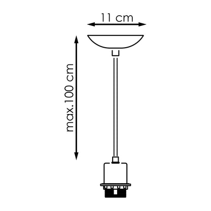 verlichtingspendel Stof 11/11/100cm - oranje