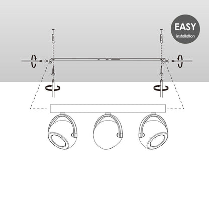 LED Opbouwspot Nop 3 - incl. dimbare LED lamp - zwart