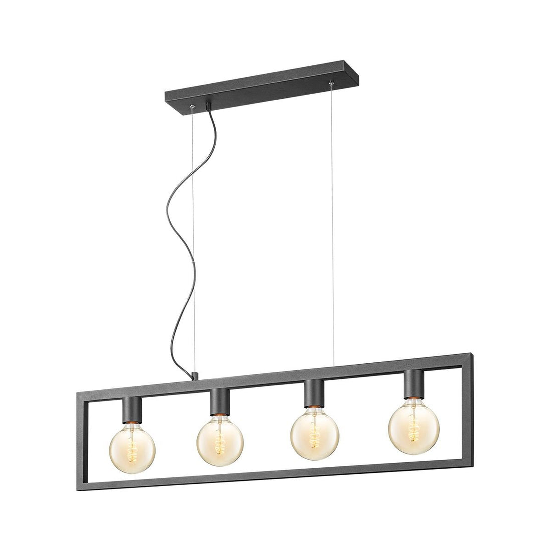 Hanglamp Fito 4 lichts - Zwart - 100x12x141cm