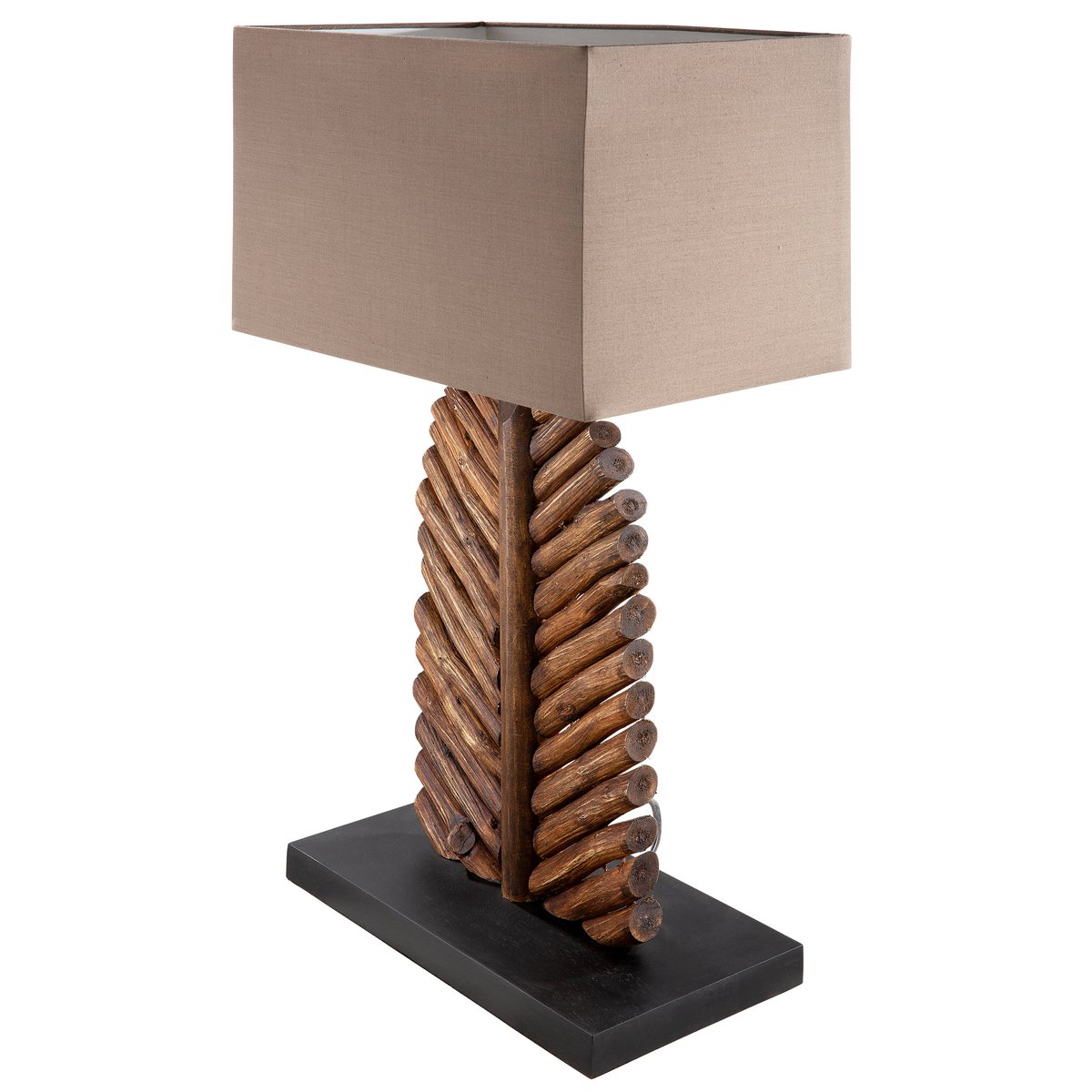 Houten lamp &quot;Foglia&quot; bruin/ zwart