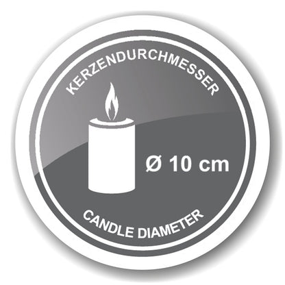 EDZARD kandelaar Boston voor kaars diameter 10 cm, gehamerd, RVS glanzend vernikkeld, H 83 cm