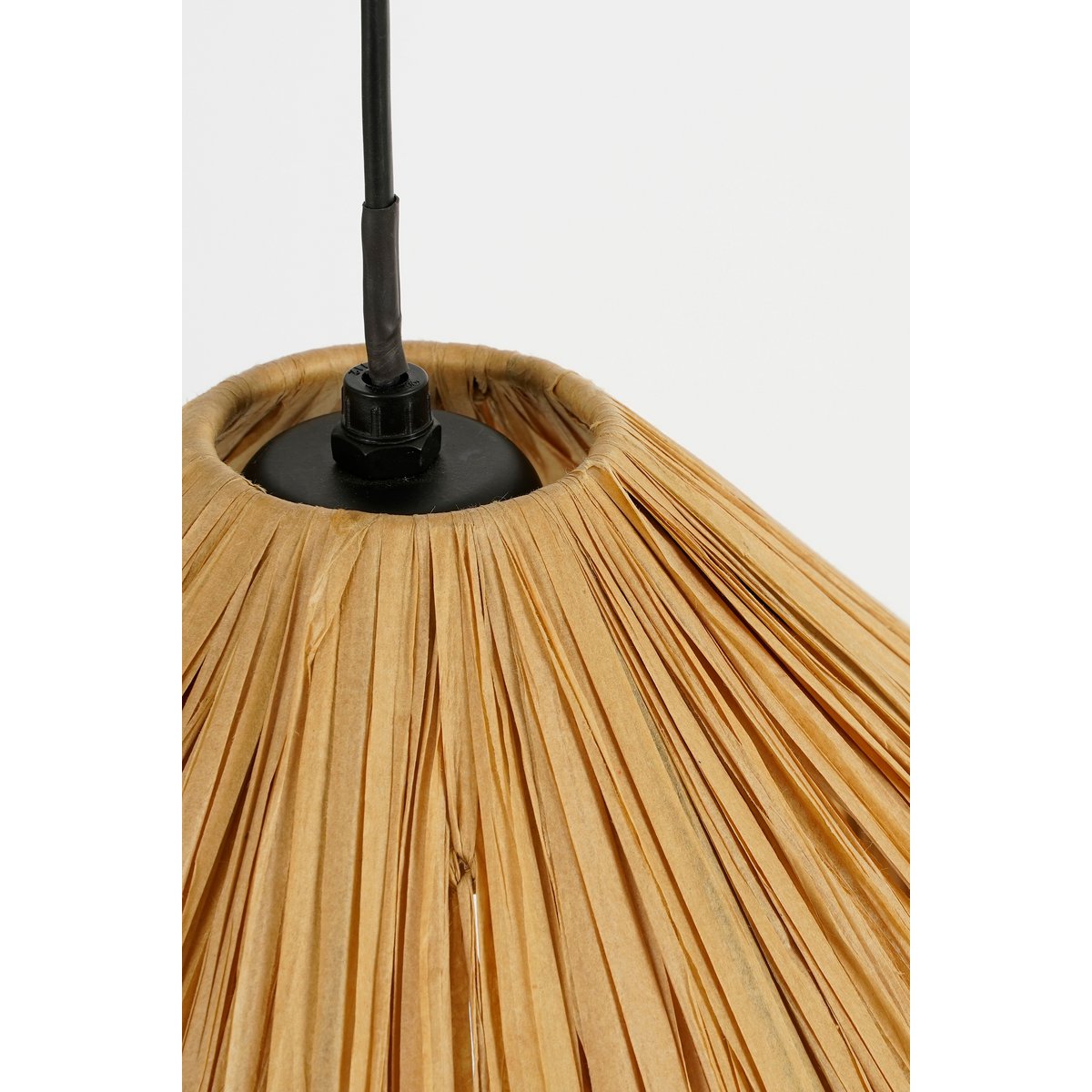 Belvivere Indy Hanglamp - H18 x Ø30 cm - Raffia - Lichtbruin