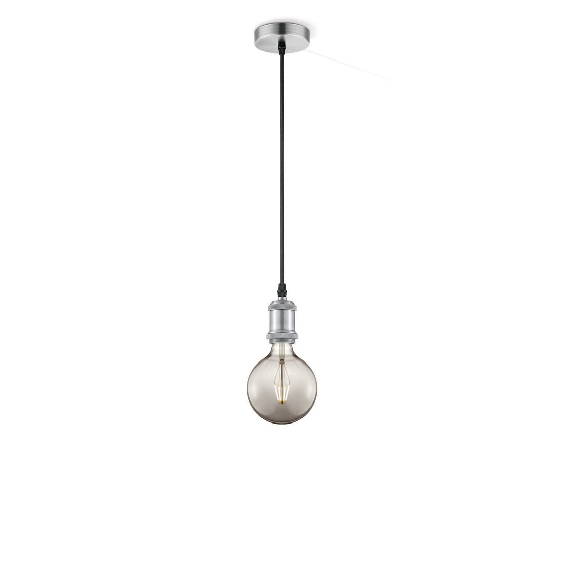 hanglamp chroom vintage - G95 - dimbaar E27 rook