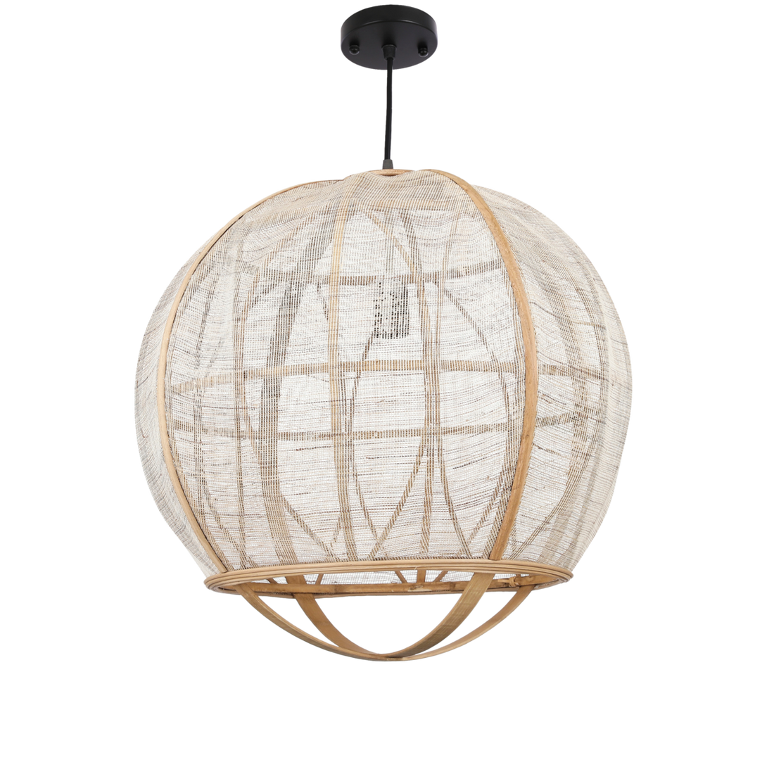 Pella Hanglamp - H50 x Ø51 cm - Linnen - Beige