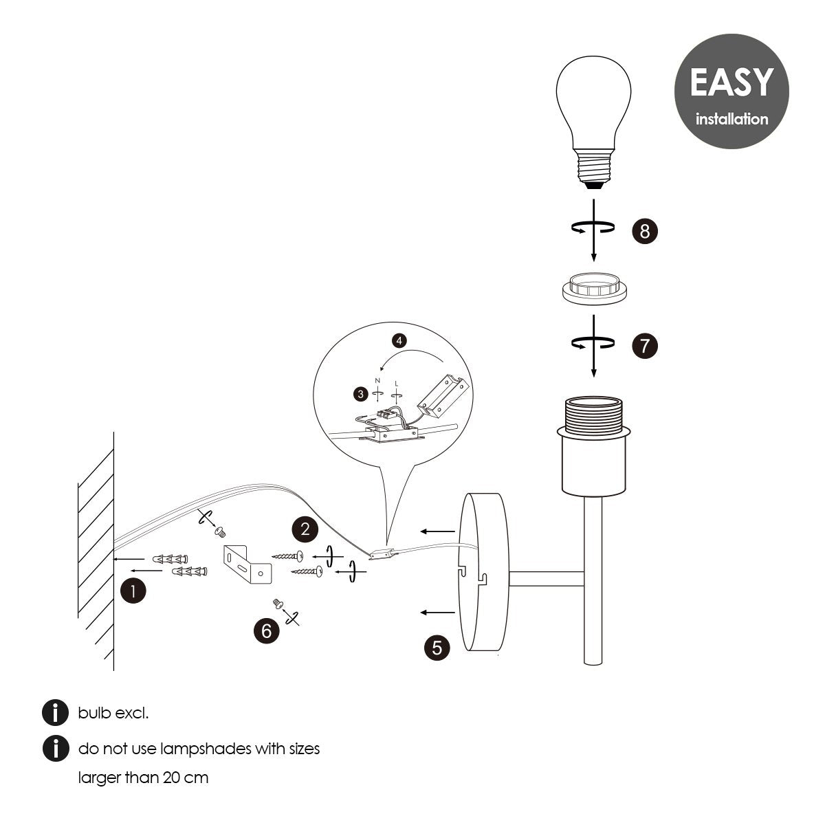 Wandlamp Mati 10/10/18cm - Geborsteld staal