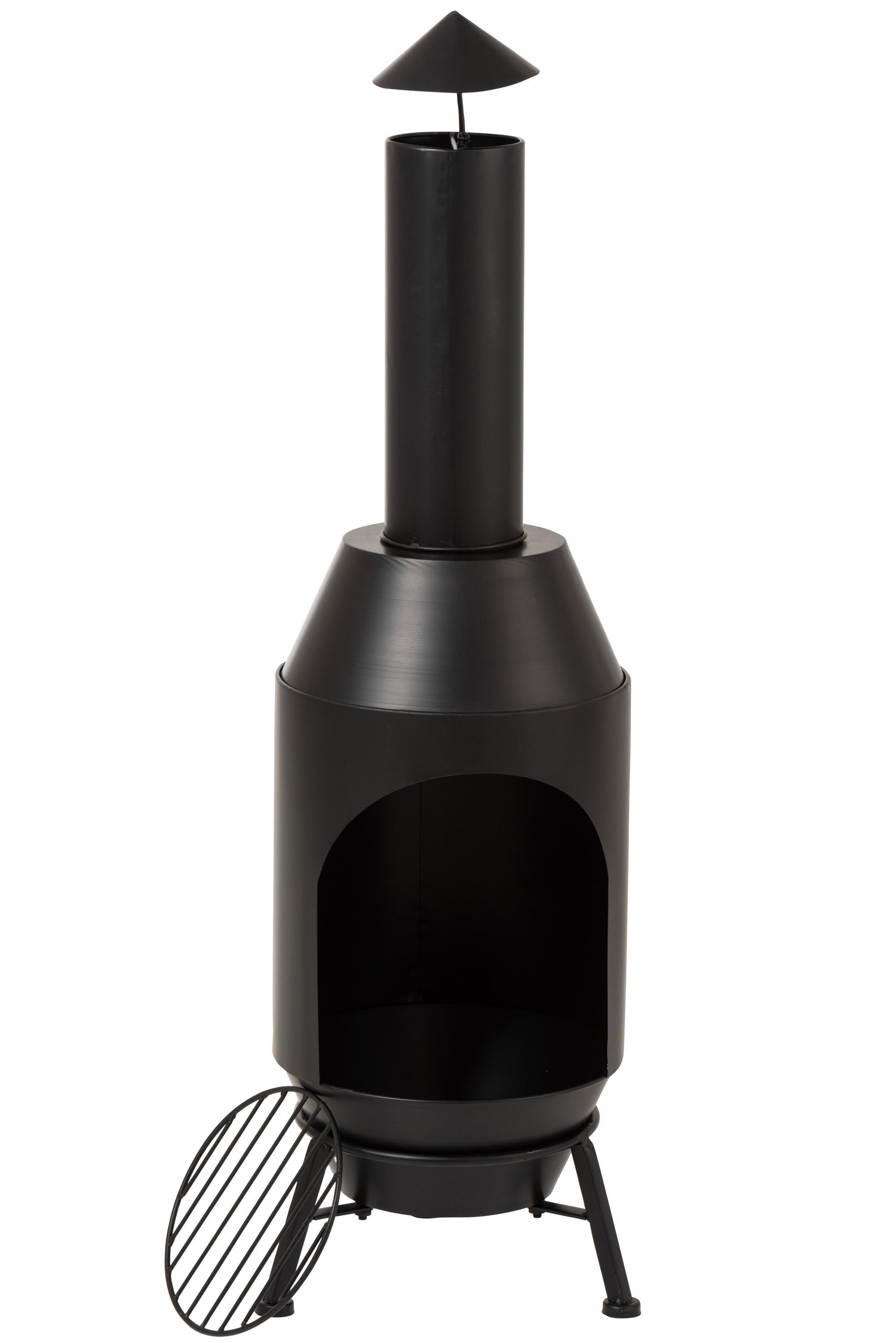 Houtgestookte oven metaal zwart