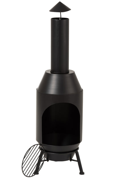 Houtgestookte oven metaal zwart