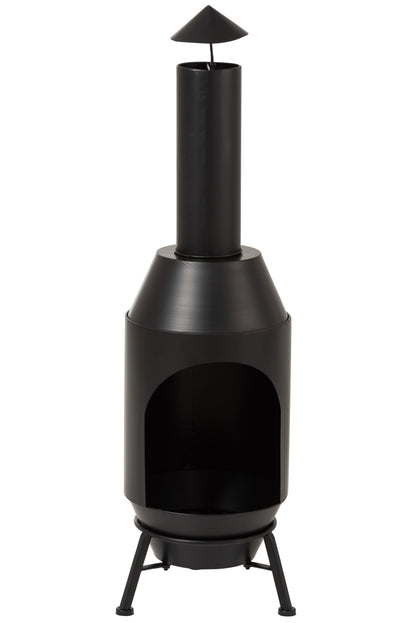 Houtgestookte oven metaal zwart