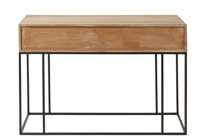 Console 3 laden Geweven Riet Mangohout Natuurlijk