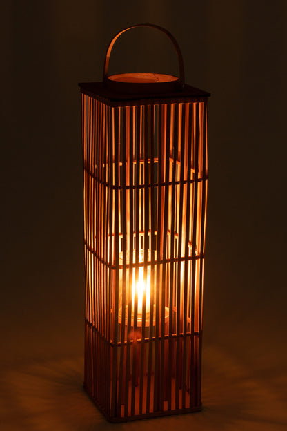 J-Line lantaarn Lang - bamboe - naturel