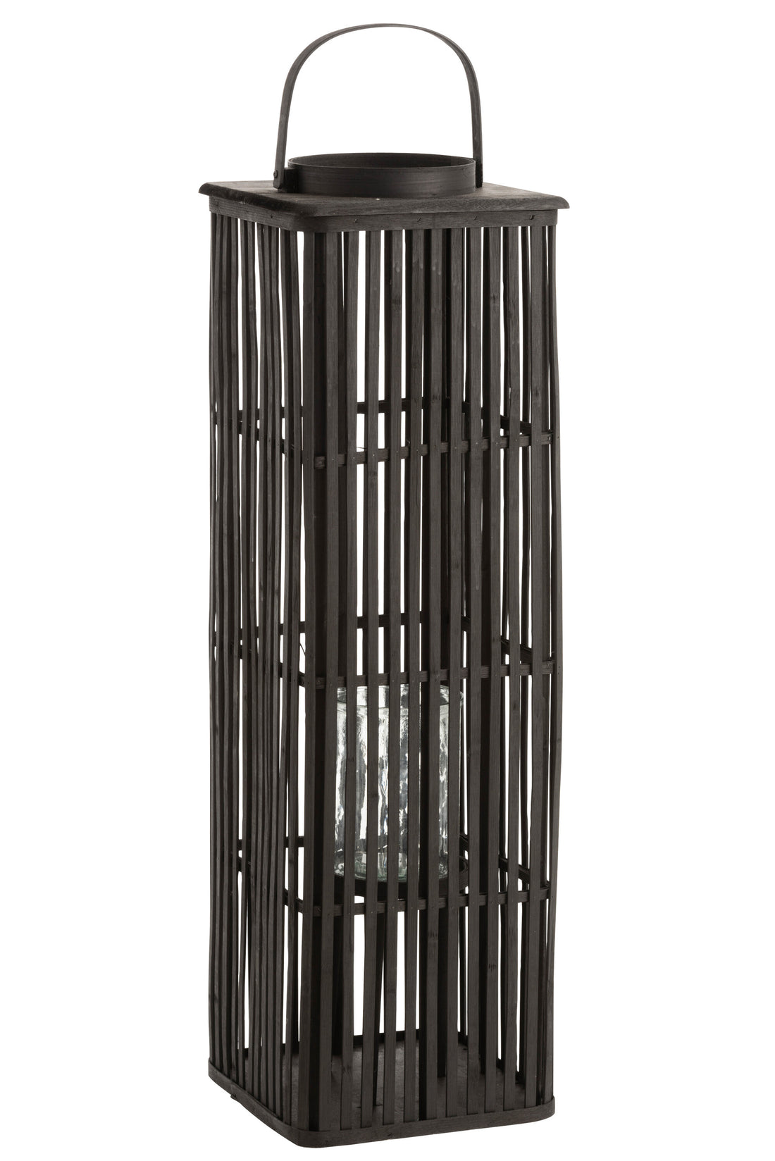 J-Line lantaarn Lang - bamboe - zwart