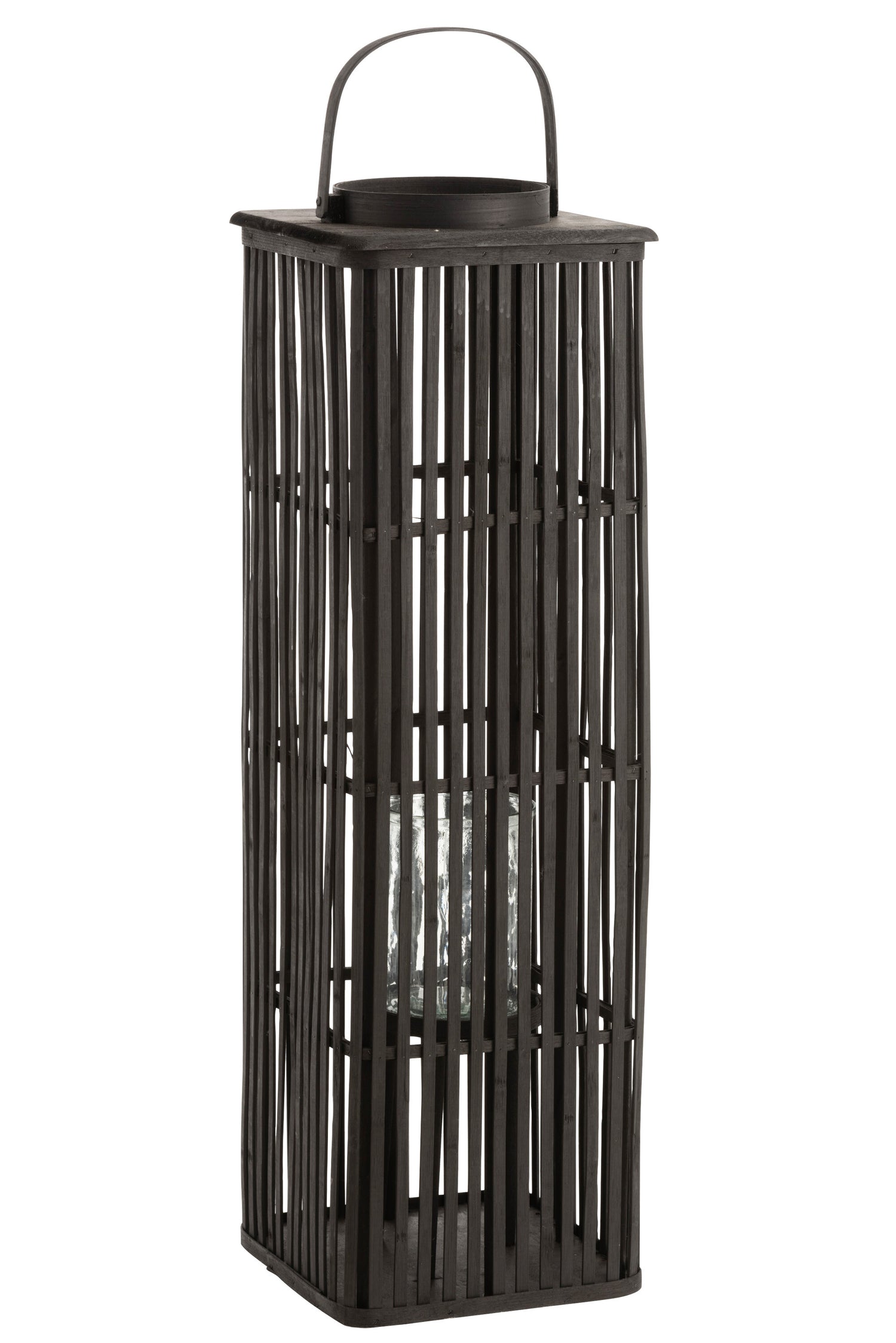 J-Line lantaarn Lang - bamboe - zwart