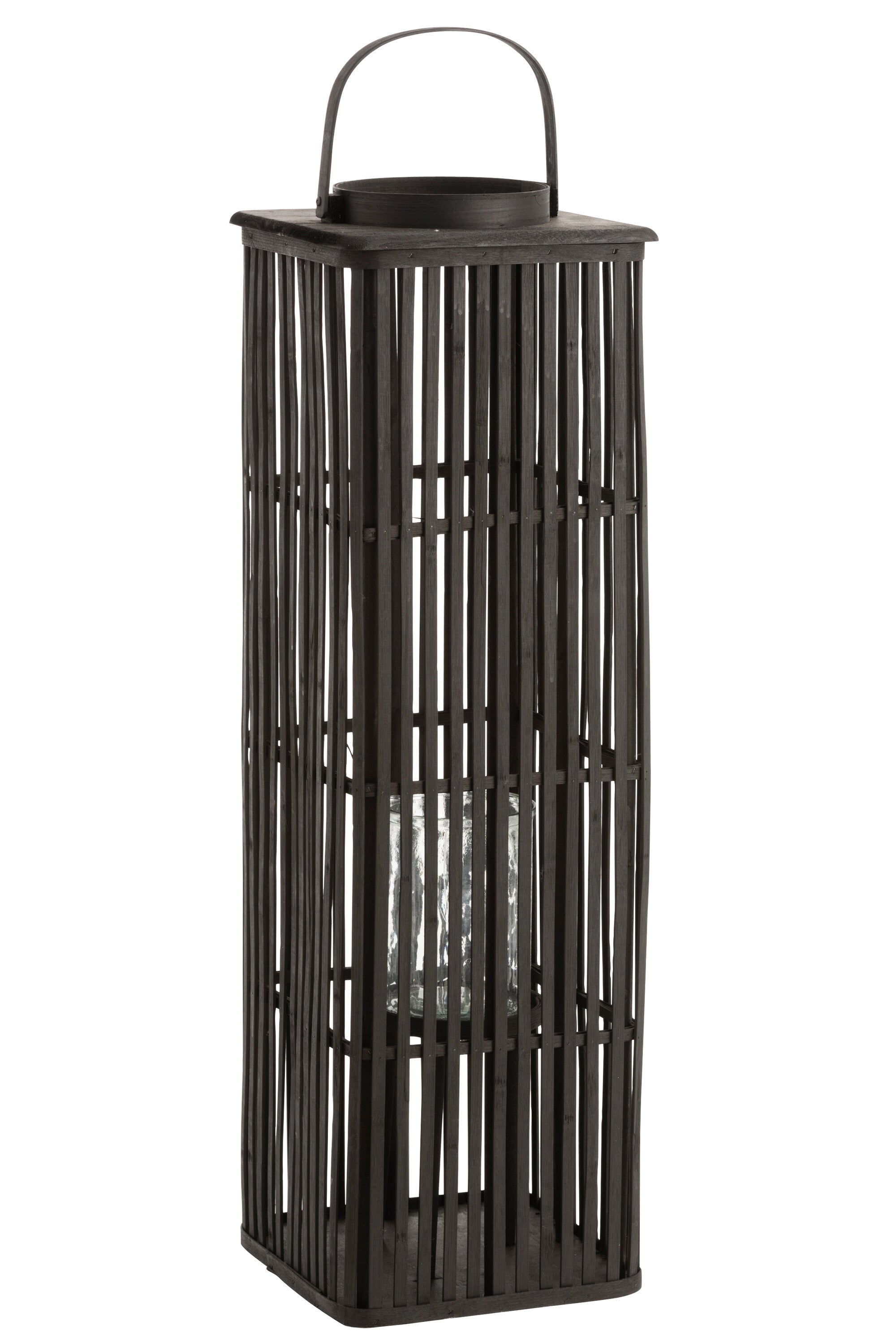 J-Line lantaarn Lang - bamboe - zwart