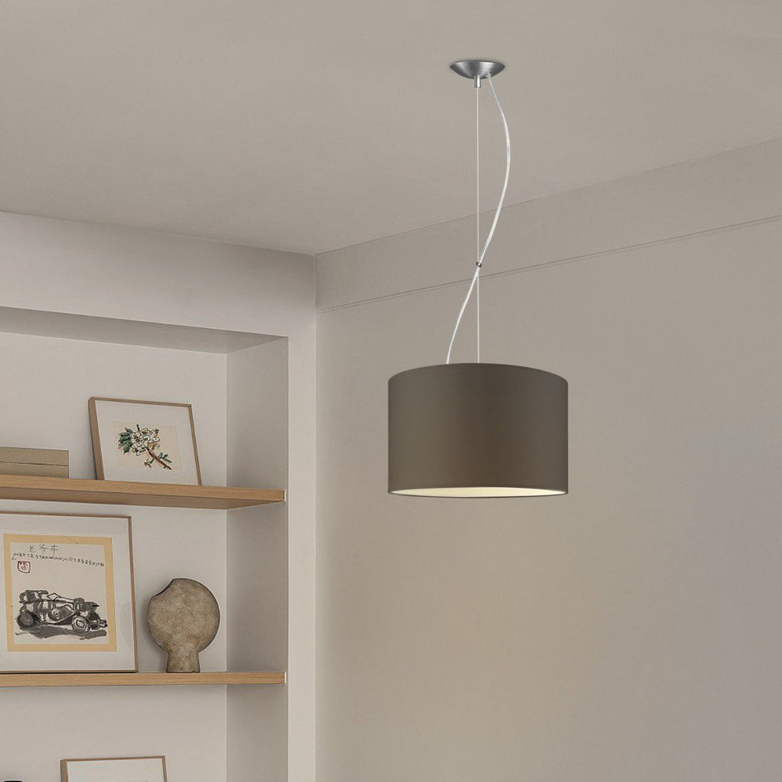 hanglamp Deluxe met lampenkap, E27, antraciet, 35cm