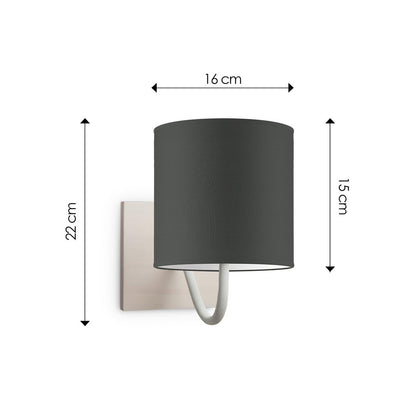 Wandlamp - Beach E27 Lampenkap antraciet 16cm