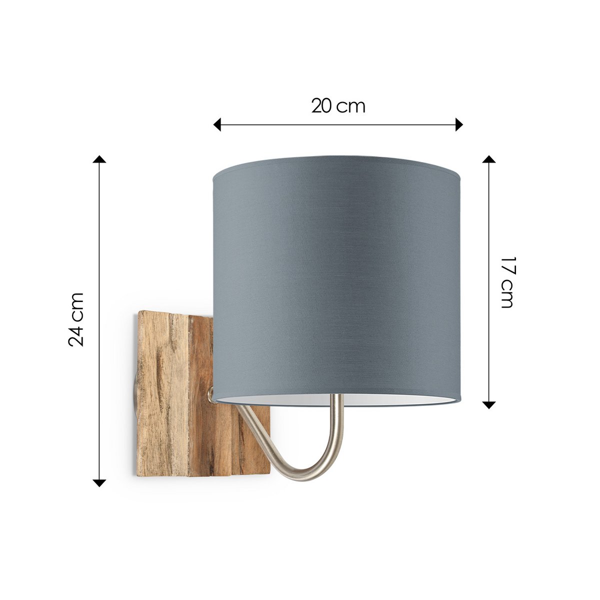 Wandlamp - Drift E27 Lampenkap grijs 20cm