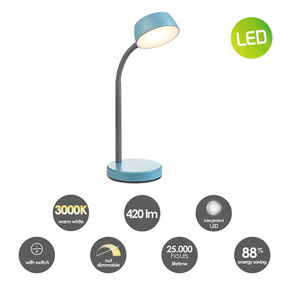 College Led Bureaulamp 5W Blauw