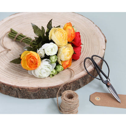 Ranonkels Kunstbloemen Boeket - H22 x Ã˜19 cm - Oranje