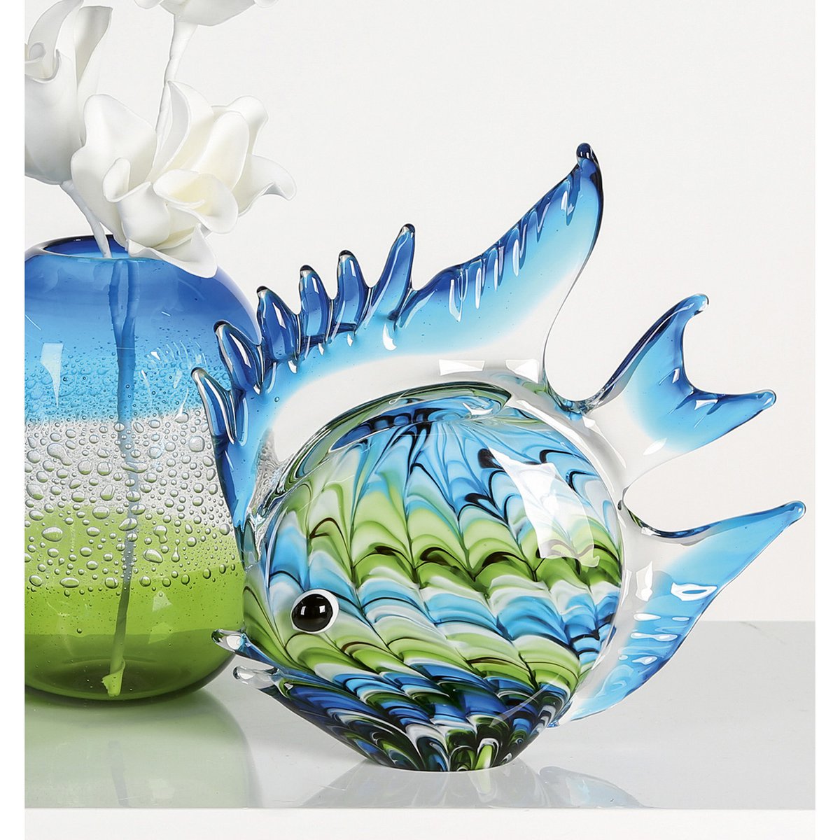 Glazen sculptuur &quot;Fun Fish&quot; H.28cm