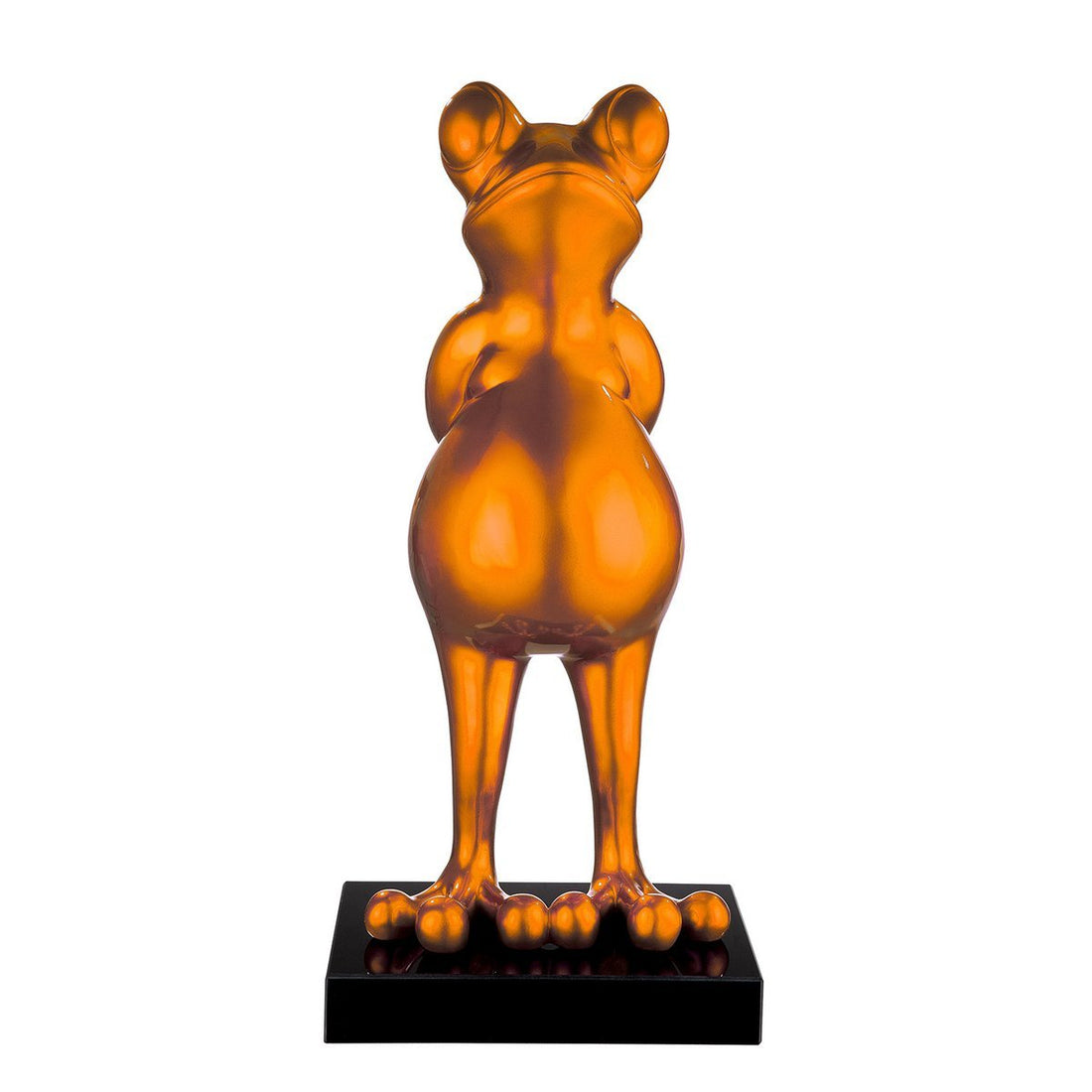 Polysculptuur kikker &quot;Kikker&quot; oranje metallic