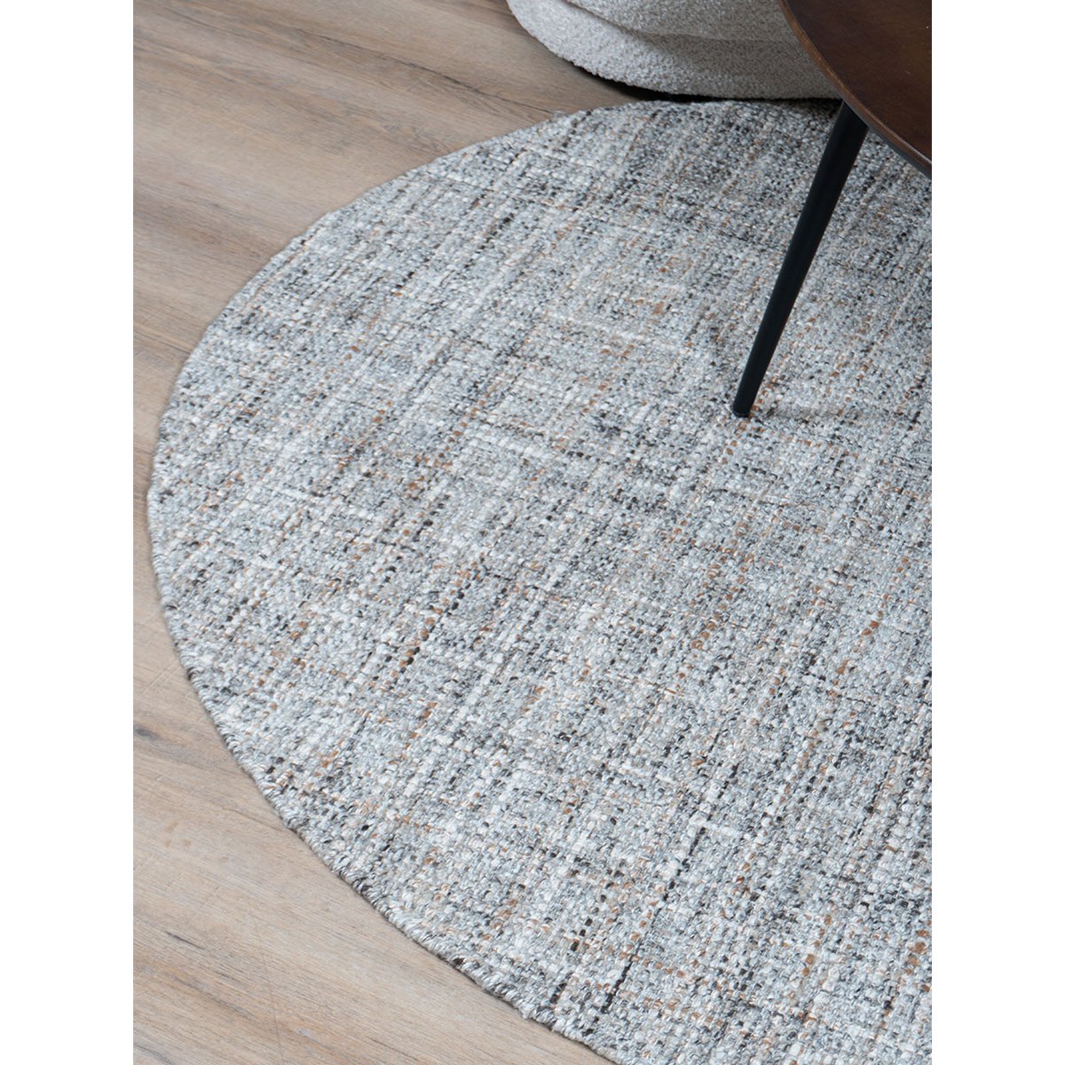 Vloerkleed Cross Grey/Beige – Rond ø160 cm