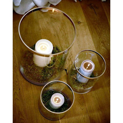 EDZARD lantaarn Molly, mondgeblazen kristalglas met platina rand, hoogte 18 cm, diameter 18 cm