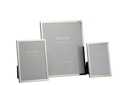 J-Line Fotolijst - Fotokader Fijne Boord 20x25 Metaal Zilver L