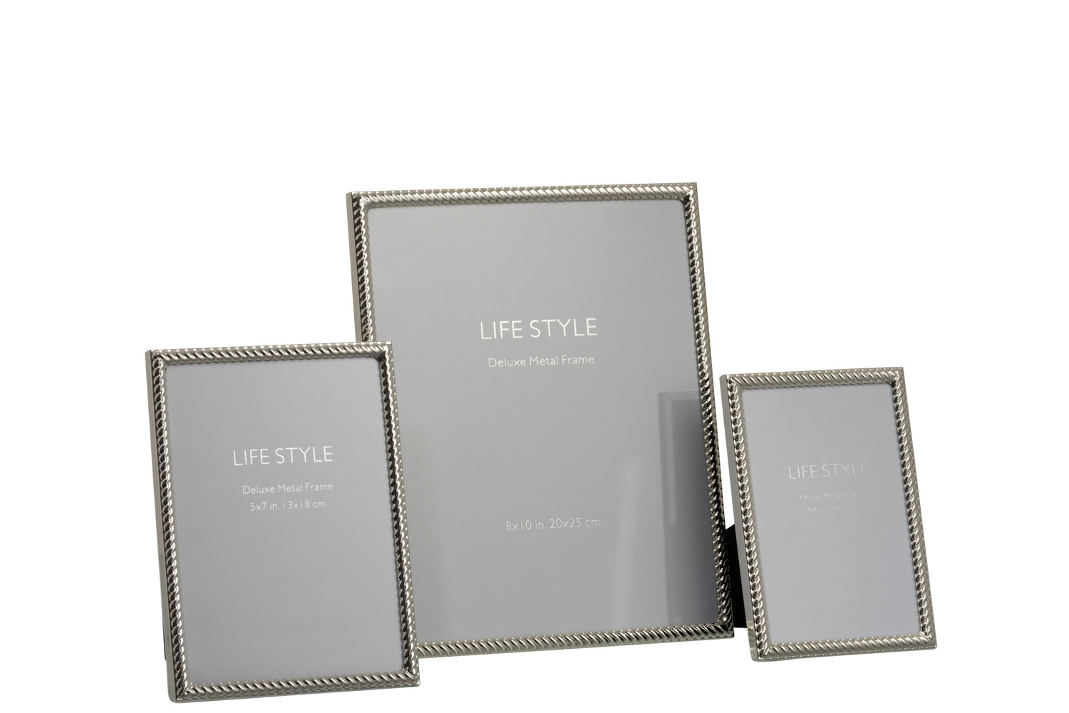 J-Line Fotolijst - Fotokader Schuin Lijnen 20x25 Metaal Zilver L