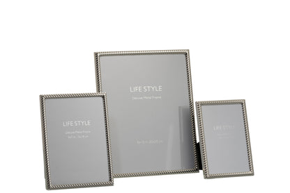 J-Line Fotolijst - Fotokader Schuin Lijnen 20x25 Metaal Zilver L