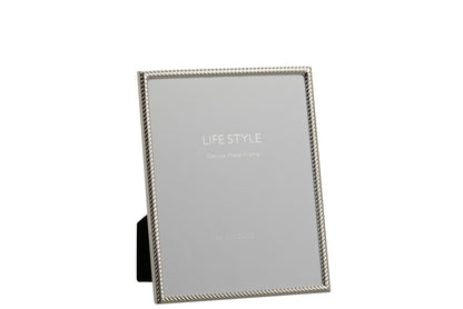 J-Line Fotolijst - Fotokader Schuin Lijnen 20x25 Metaal Zilver L