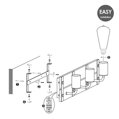 Industri?le Wandlamp Denton | 55/11/13cm | Antraciet