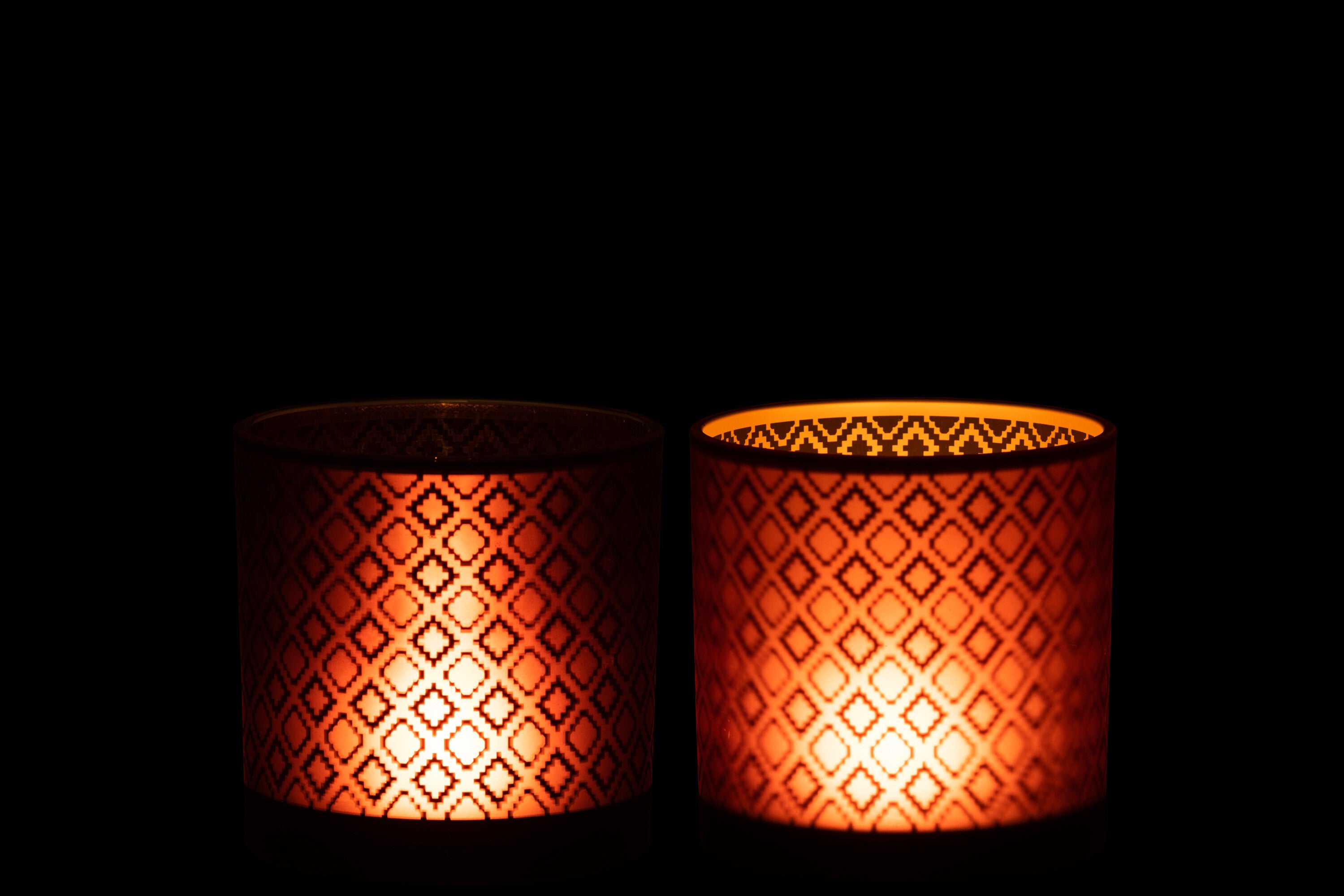 Orkaanlicht Oosters Glas Rood/Goud Medium Assortiment Van 2