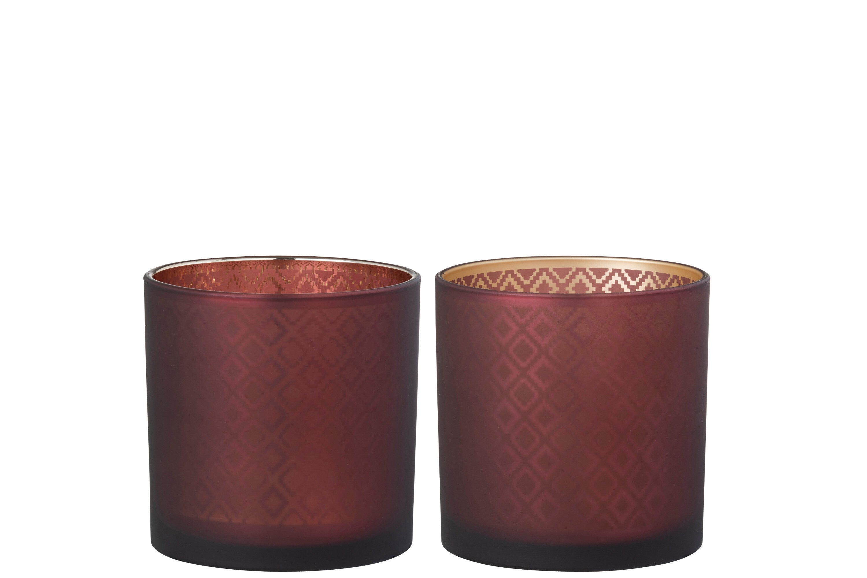 Orkaanlicht Oosters Glas Rood/Goud Medium Assortiment Van 2