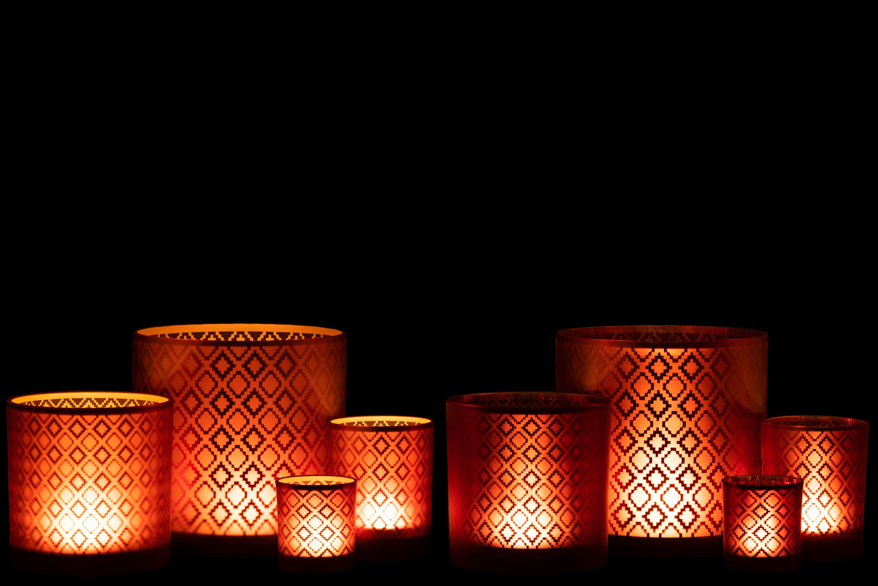 Orkaan Licht Oosters Glas Rood/Goud Groot Assortiment Van 2