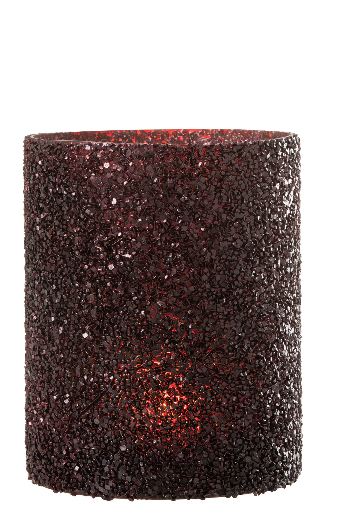 Orkaanlicht Glitterglas Bordeaux Groot