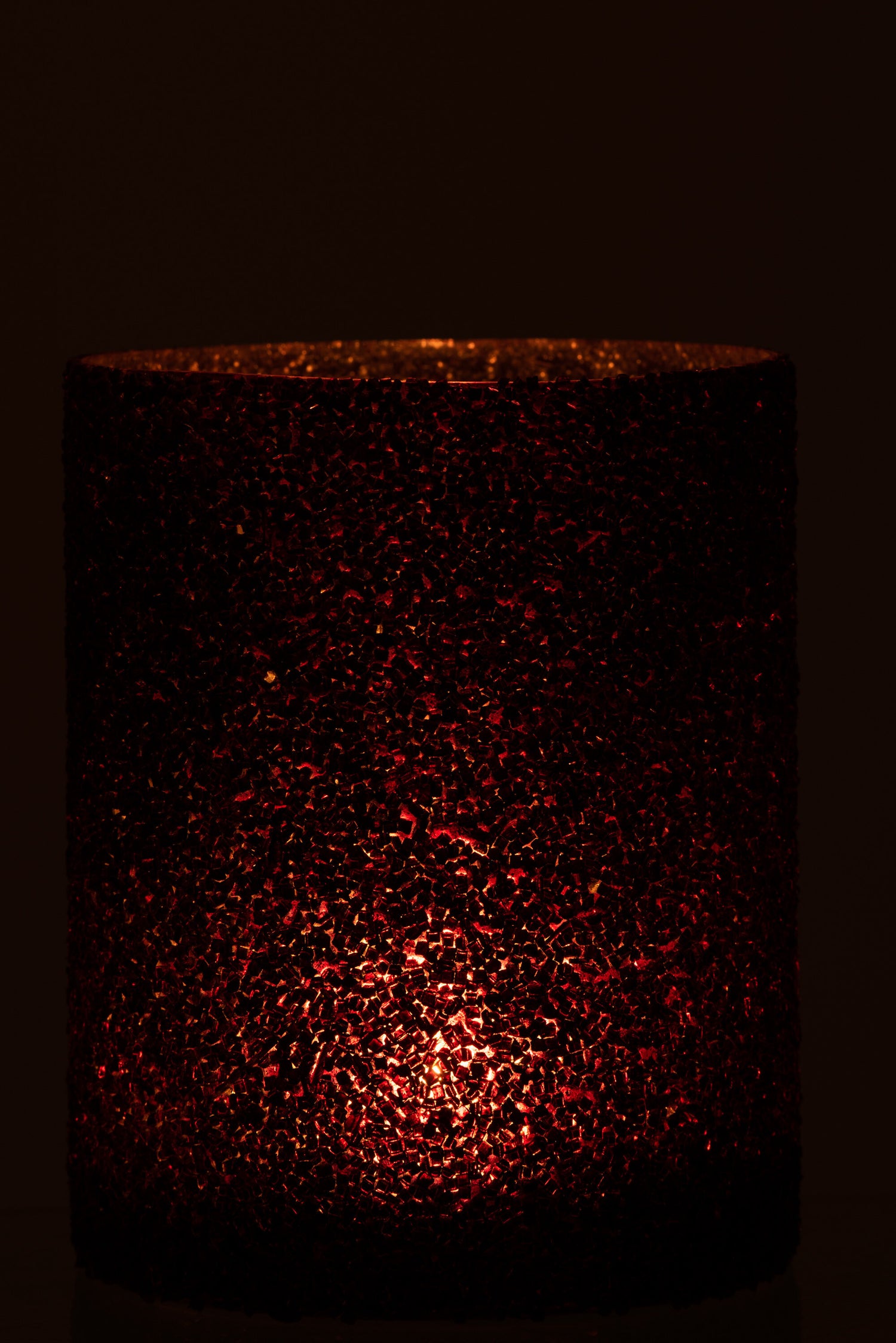 Orkaanlicht Glitterglas Bordeaux Groot