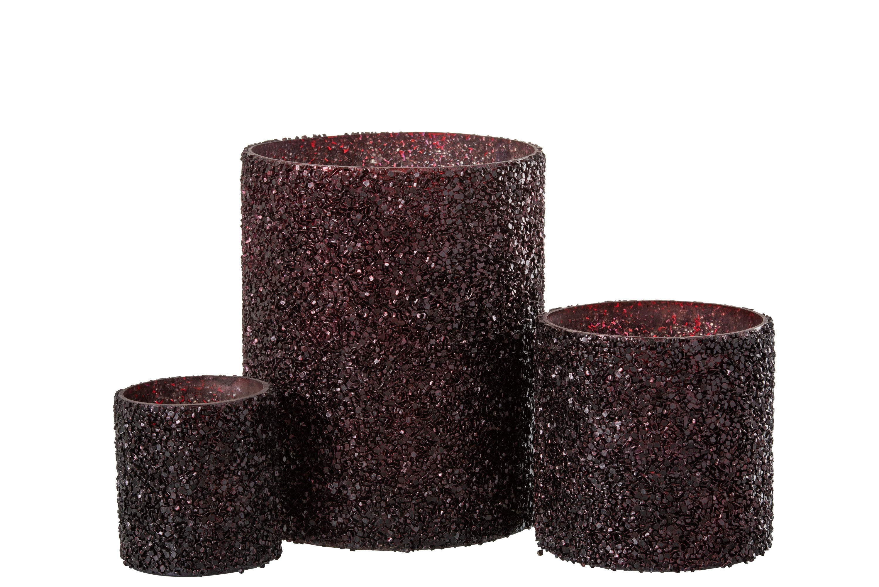 Orkaanlicht Glitterglas Bordeaux Groot