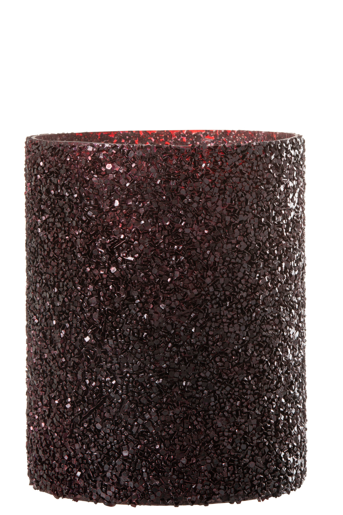Orkaanlicht Glitterglas Bordeaux Groot