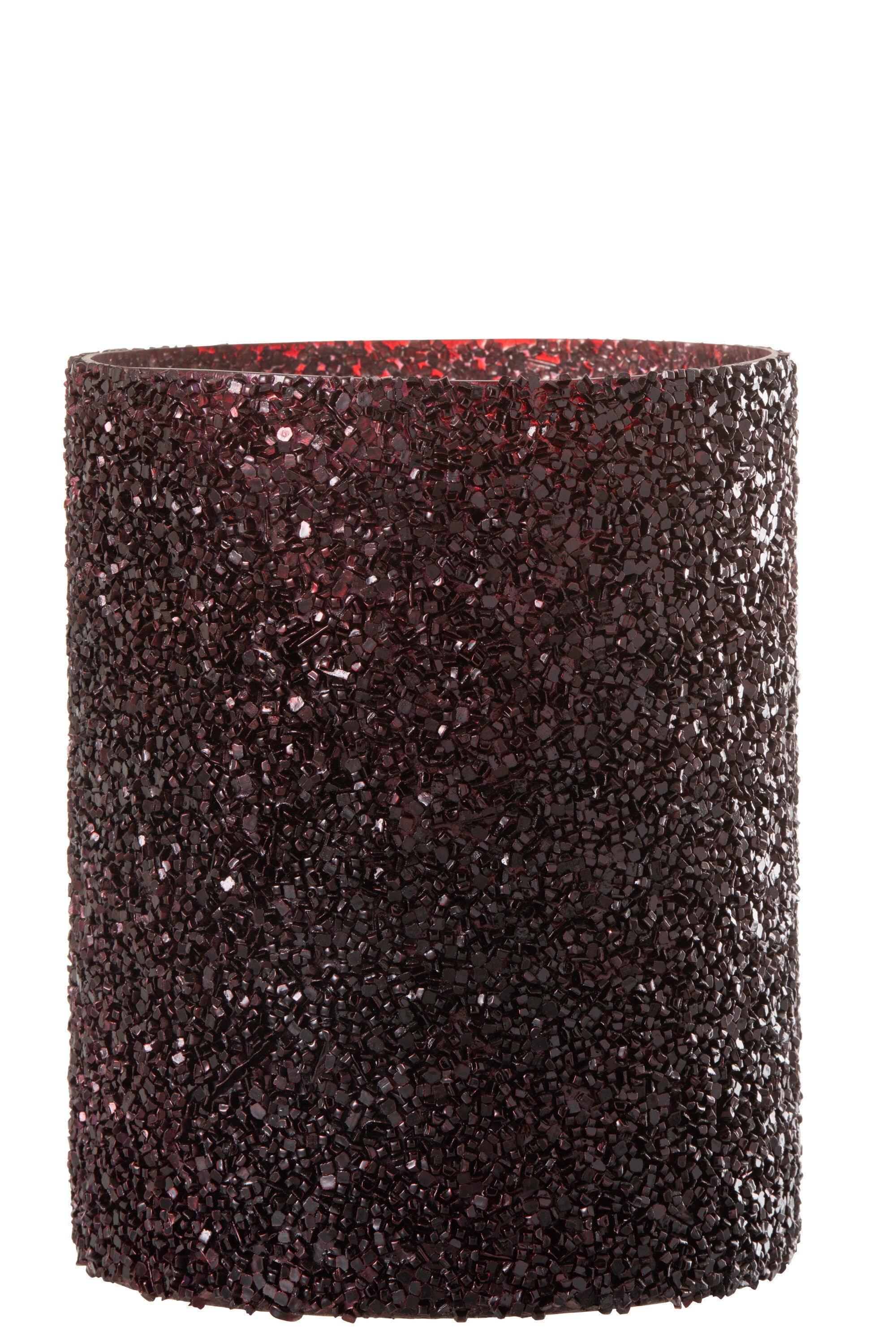 Orkaanlicht Glitterglas Bordeaux Groot